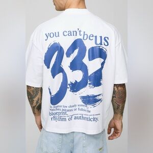 boohooMAN Oversized Boxy Extended Neck Ascended Masters T-Shirt